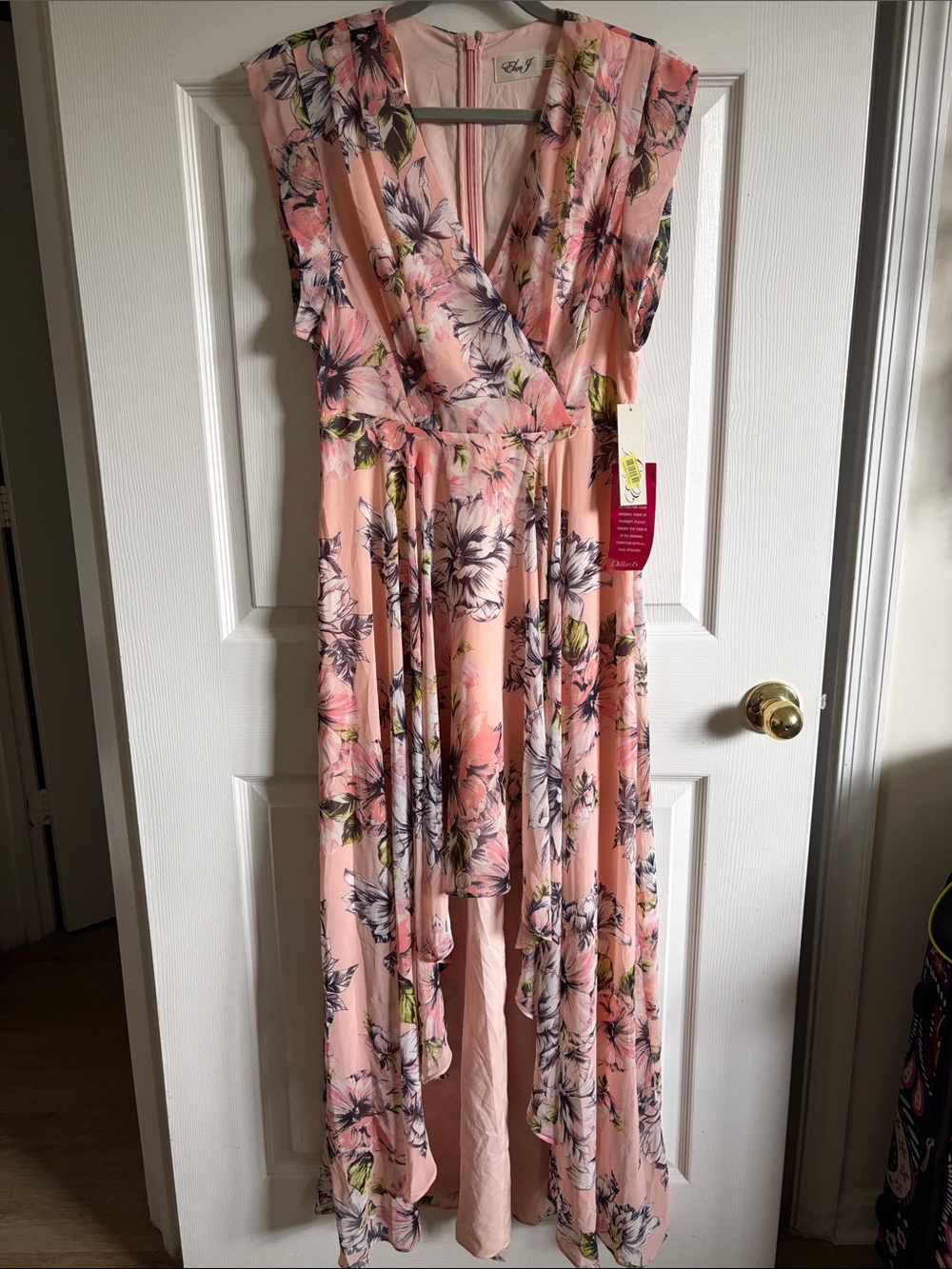 Eliza J Peach Floral High-Low Dress